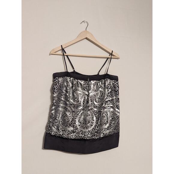 Fumblin' foe silver black sequin tank top women's size medium - Picture 1 of 5